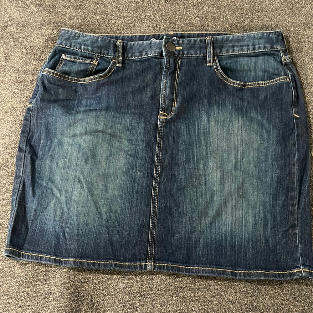 Eddie Bauer Denim Mini Skirt in Blue